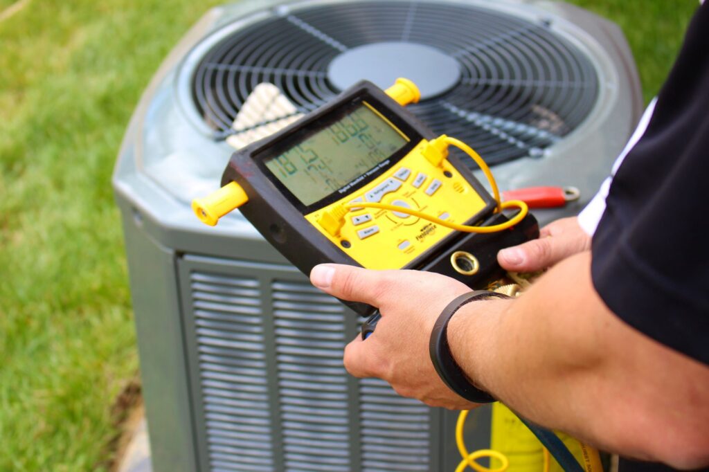 AC tuneup with pressure gauge